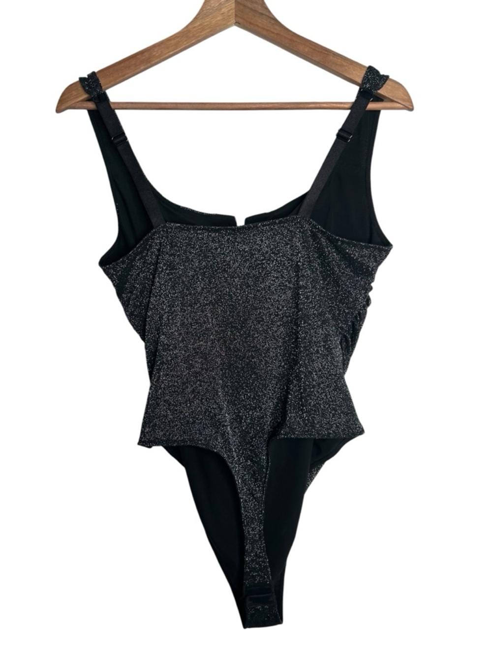 Popilush Shapewear Ruched Metallic Knit Square Neck Slimming Bodysuit Size XL - Picture 5 of 8